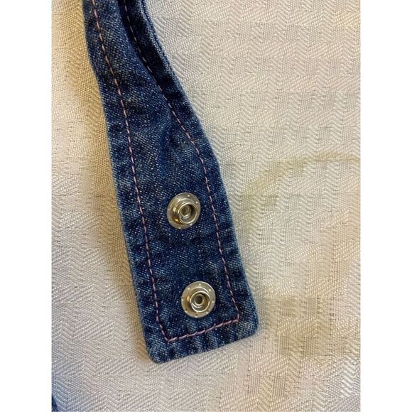 Carhartt short overalls girls 4t denim #13706 bunny and snails snaps - Picture 7 of 7